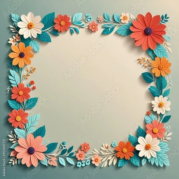 Fototapeta abstract floral frame