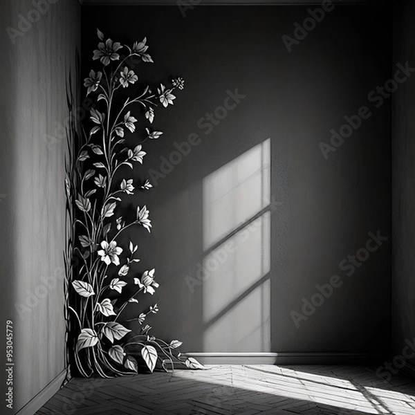 Fototapeta room with flowers