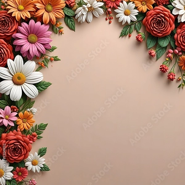 Obraz frame with flowers
