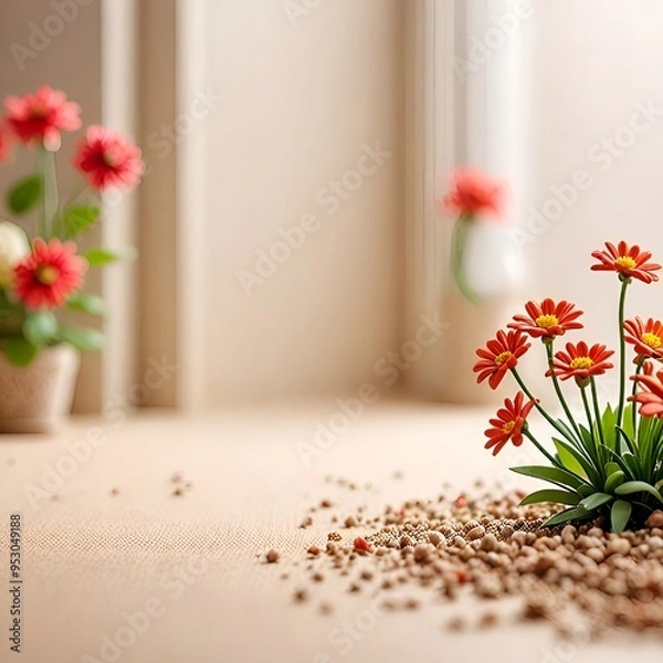 Fototapeta flowers in the window