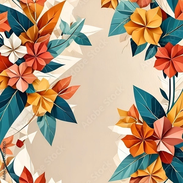 Fototapeta autumn background with leaves