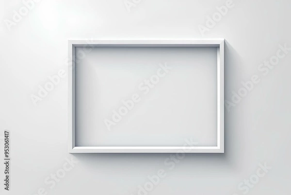 Fototapeta frame on white background, picture frame on white wall, a mock-up frame, an empty frame