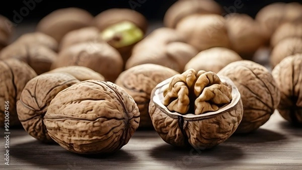 Obraz walnuts and nutcracker