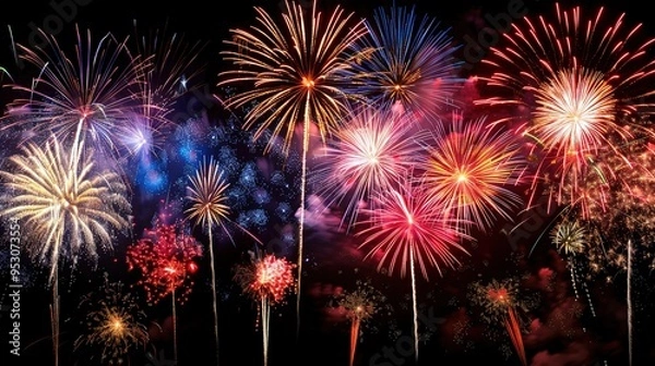 Obraz firework display wallpaper