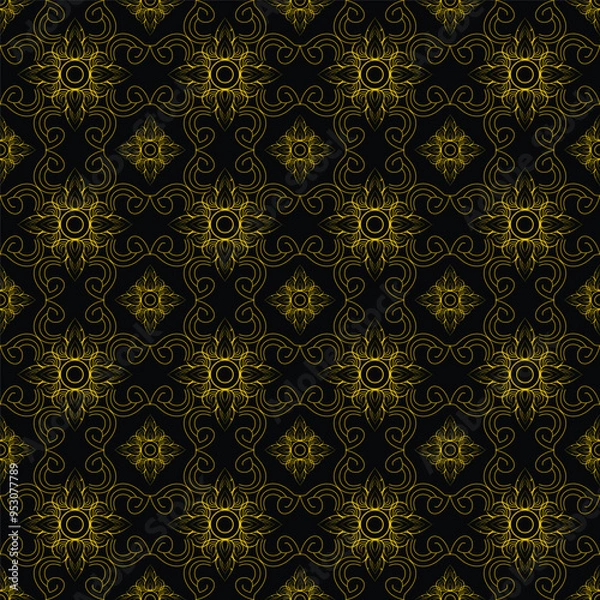 Fototapeta seamless damask pattern