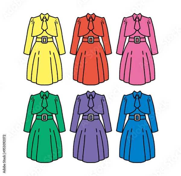 Fototapeta アイドル衣装のイラストセット