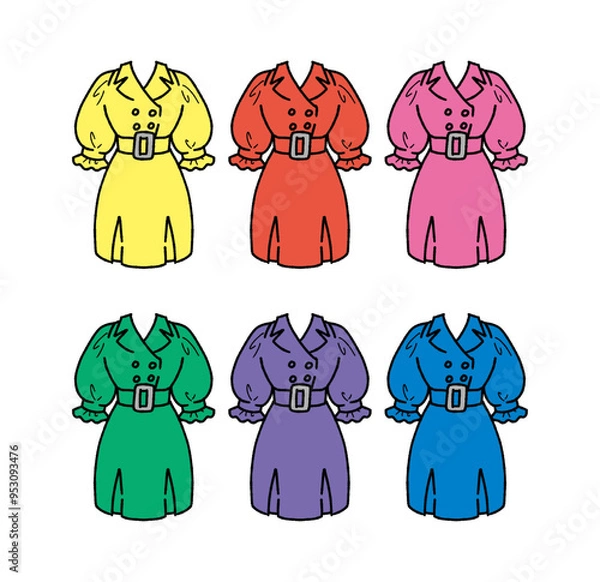 Fototapeta アイドル衣装のイラストセット