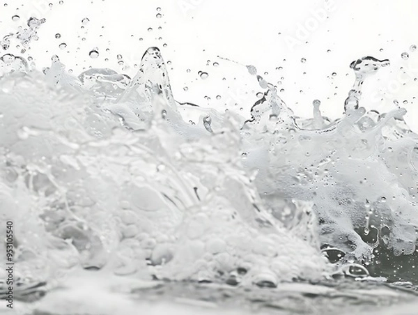 Obraz  Beautiful view of the bubbling and splashing sea water and foam in the blue sea.