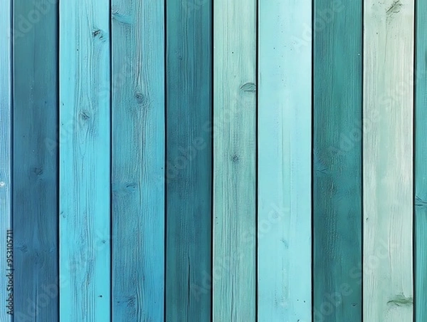 Fototapeta Texture of vertical blue boards. Background with place