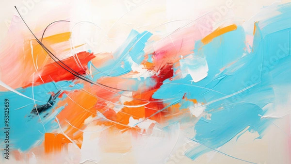 Fototapeta Colorful abstract painting background texture design surface