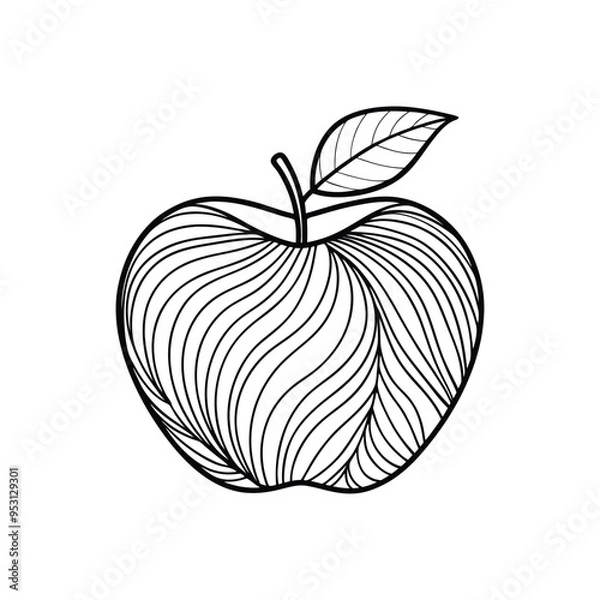 Fototapeta Minimalist Apple Icon Essential Vector Graphics