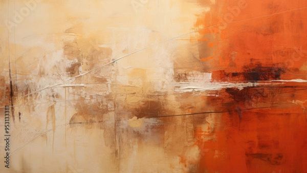 Fototapeta Red and orange rustic wall background texture design surface