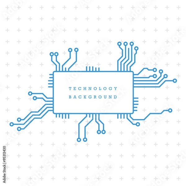 Fototapeta Technology abstract motherboard illustration background. Vector graphic template.