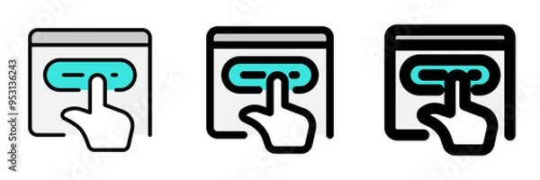 Obraz Editable press button vector icon. Part of a big icon set family. Perfect for web and app interfaces, presentations, infographics, etc