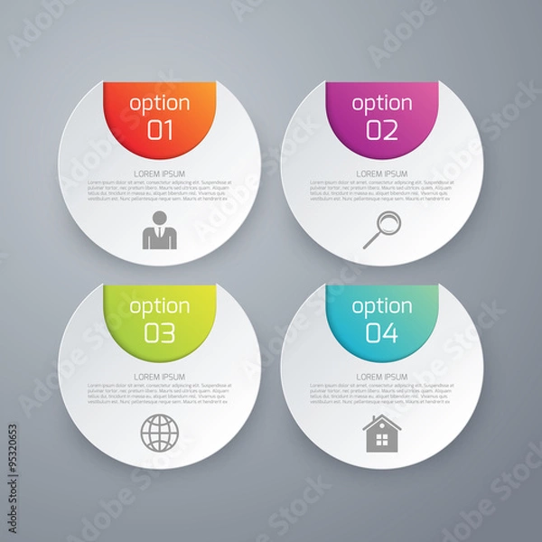 Fototapeta Vector illustration of four options infographics circle