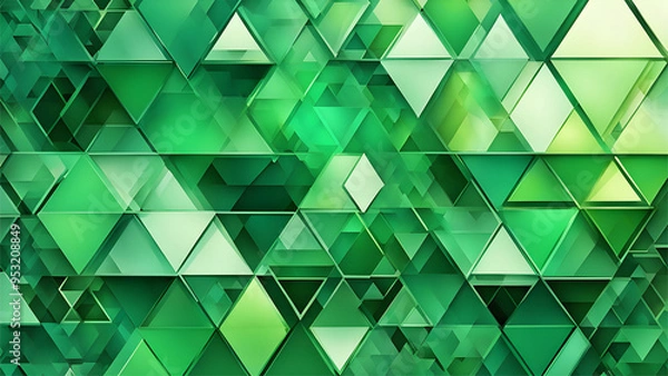 Fototapeta abstract green background with triangles