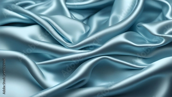 Fototapeta silk fabric background featuring icy blue colour with smooth texture 