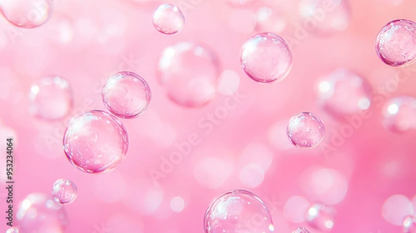 Fototapeta a pink background with many bubbles, high definition image