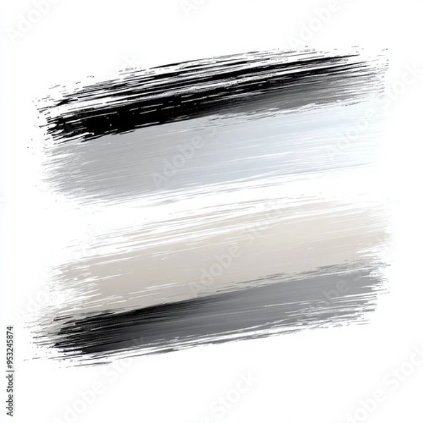 Obraz Gray paint. Craft label brush stroke background