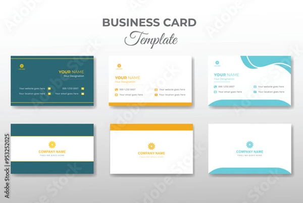 Fototapeta Vector simple modern creative business card set collection template