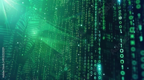 Fototapeta Abstract Green Digital Background