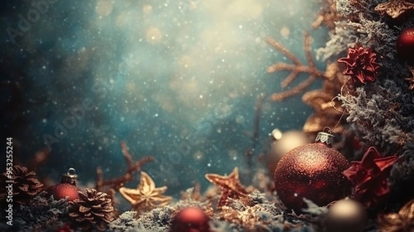 Fototapeta detailed christmas themed background with whimsical empty space, concept Religion and Culture