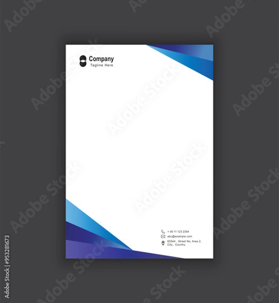 Obraz corporate modern letterhead design template. creative modern letterhead design template for your business. letterhead, letterhead, simple minimal letterhead design.