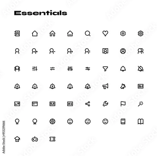 Obraz Kamao Icon – Brutalist icon set style_Essentials