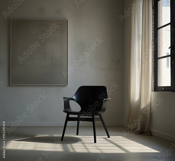 Fototapeta minimalist scene featuring a single sleek AI generative