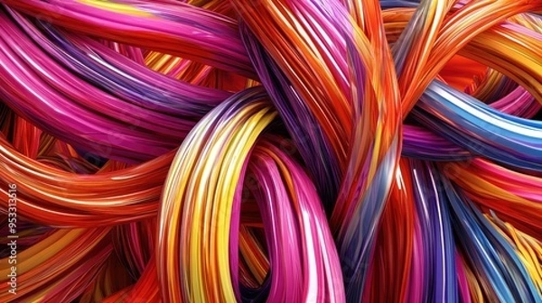 Fototapeta Abstract background with colorful twisted lines.