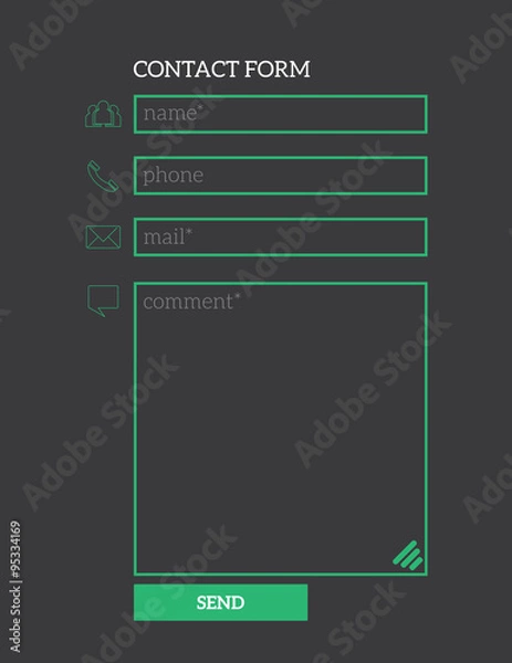 Obraz Web site registration form. Vector illustration