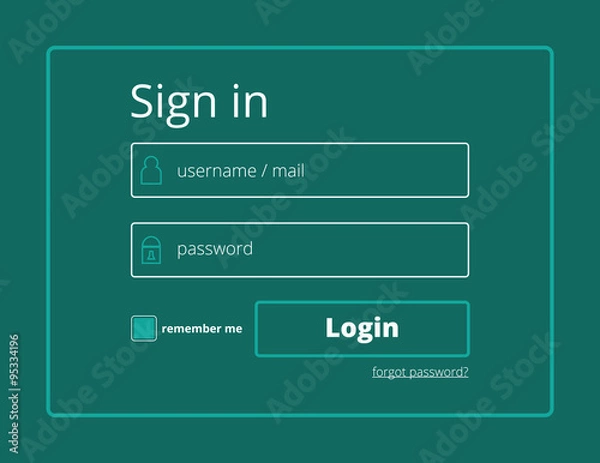 Obraz Login form window vector flat design