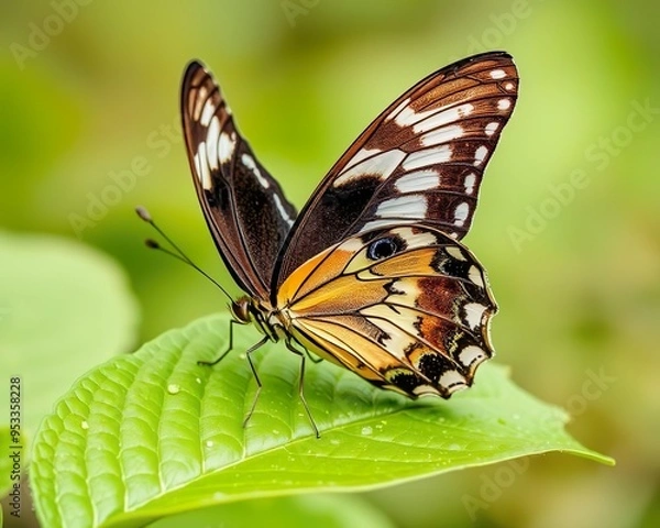 Fototapeta butterfly on leaf
