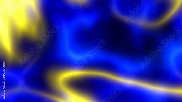 Fototapeta abstract blue yellow background with blur wave pattern 