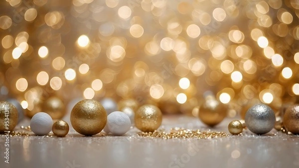 Fototapeta golden christmas, new year background