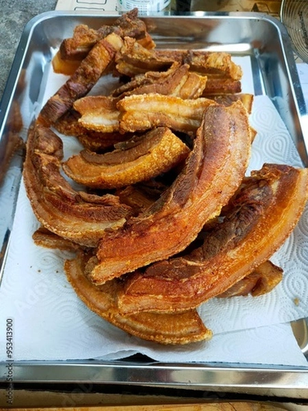 Obraz Crispy fried pork belly prepared for cooking a food
