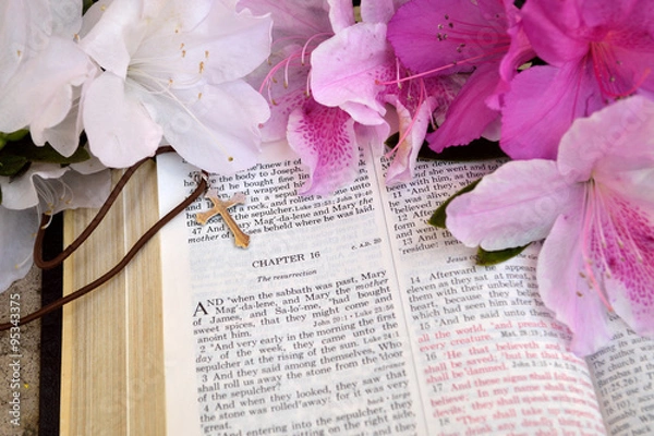 Obraz Open Bible Easter background