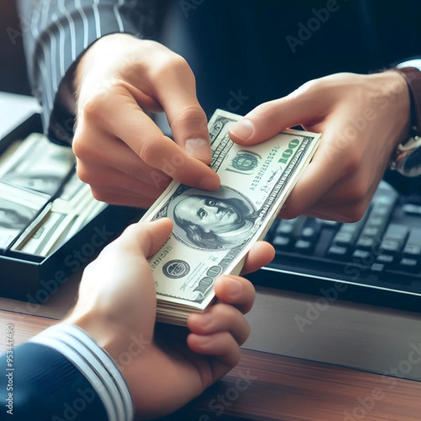 Obraz 돈을 건네는 모습