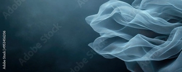 Fototapeta Transparent stretched background with a polyethylene texture and a transparent black plastic film
