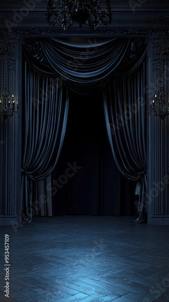 Obraz Awaiting the Show: Unveiling the Mystery Behind Velvet Curtains