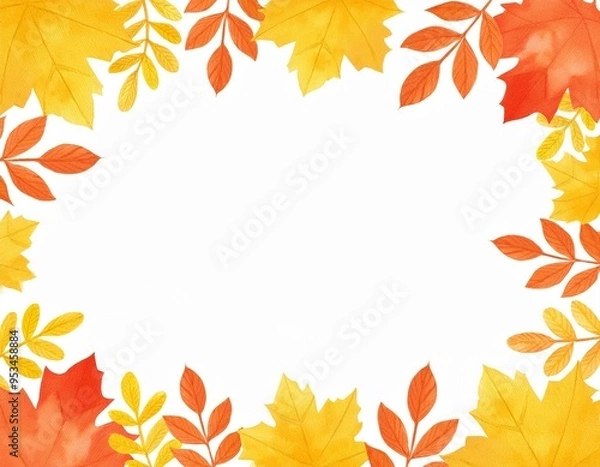 Fototapeta 葉っぱの可愛いフレーム