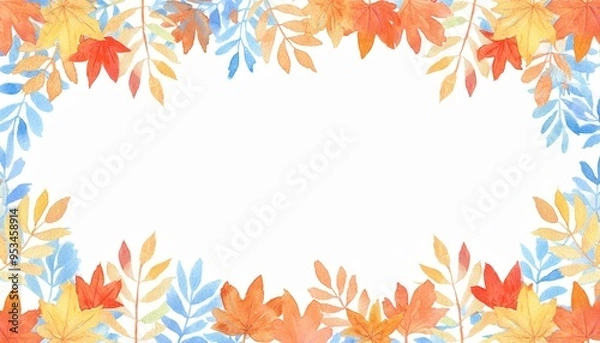 Obraz 葉っぱの可愛いフレーム