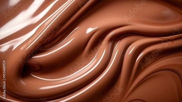 Fototapeta Melted chocolate background close up