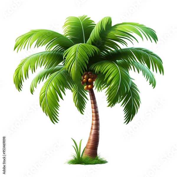 Obraz palm tree as element on isolated white background