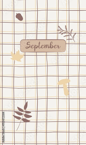 Fototapeta Vector background design with hand drawn stripes and place for text. For social media promotional content, invitation, greeting card, mailing, banner, poster, decoration, wallpapers for your phone.