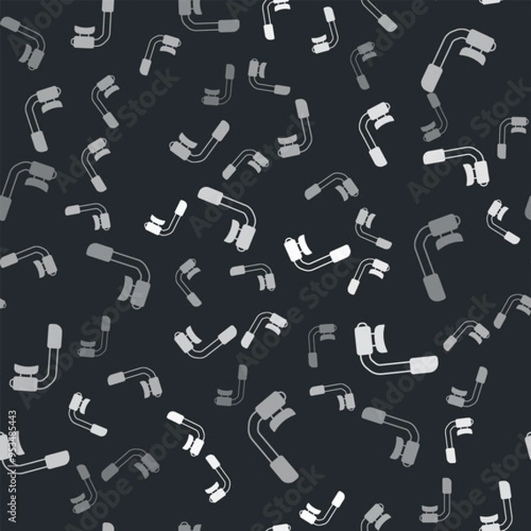 Obraz Grey Snorkel icon isolated seamless pattern on black background. Diving underwater equipment. Vector