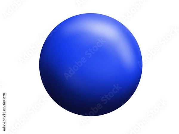 Obraz Blue 3D circle created on a tablet with reflections, giving it a realistic look. This object has a transparent background. This is a digitally drawn illustration.