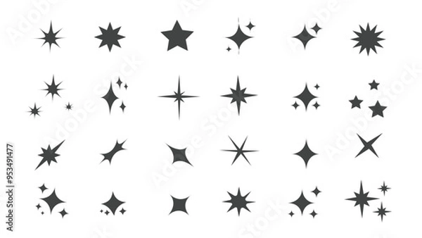 Fototapeta Retro futuristic sparkle icons collection