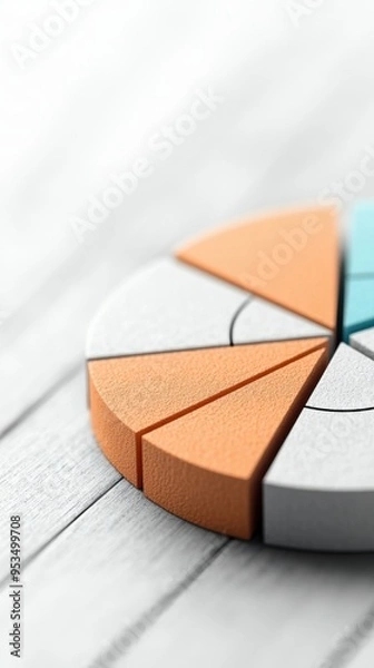 Fototapeta Minimalist Pie Chart Showing KPI Success and Business Growth