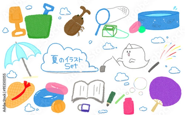 Obraz 夏のイラストセット